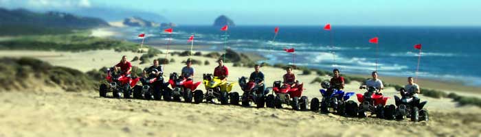 ATV lineup overlooking the ocean at Sand Lake Oregon